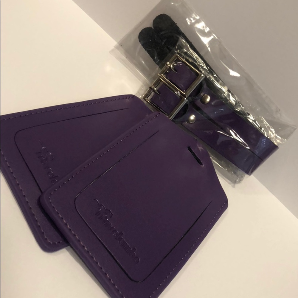 Travelambo leather luggage tags brand new